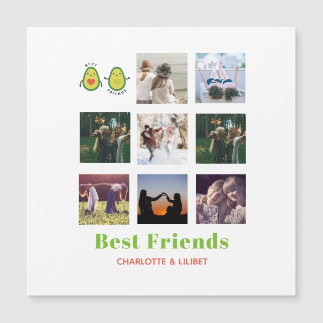Funny BFF PHOTO COLLAGE Gift Personalised AVOCADO (Front)
