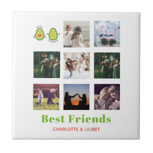 Funny BFF PHOTO COLLAGE Gift Personalised AVOCADO Ceramic Tile