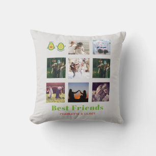 Funny BFF PHOTO COLLAGE Gift Personalised AVOCADO Cushion