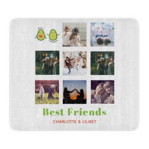 Funny BFF PHOTO COLLAGE Gift Personalised AVOCADO Cutting Board