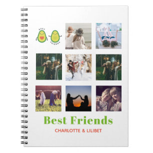 Funny BFF PHOTO COLLAGE Gift Personalised AVOCADO Notebook