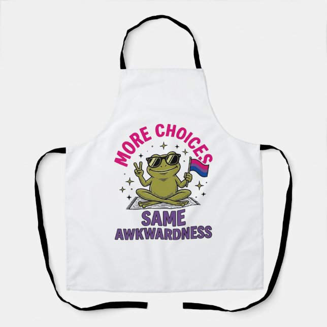 Funny Bi Frog Pride Shirt Design_1 Apron (Front)