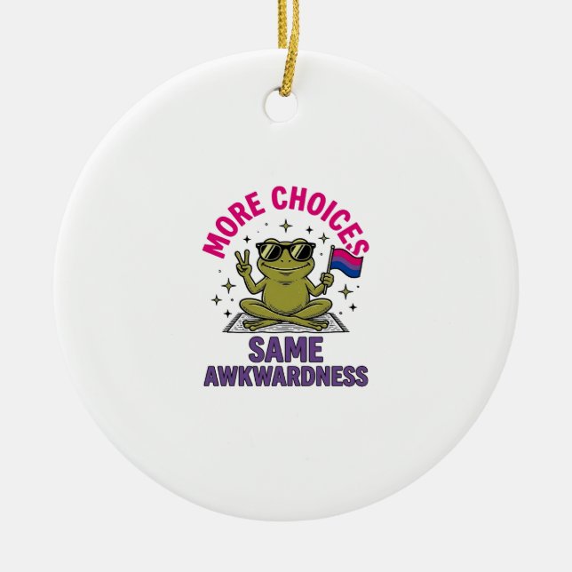 Funny Bi Frog Pride Shirt Design_1 Ceramic Ornament (Front)