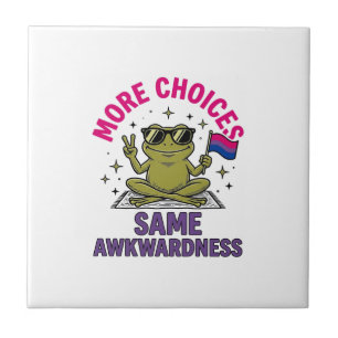 Funny Bi Frog Pride Shirt Design_1 Ceramic Tile