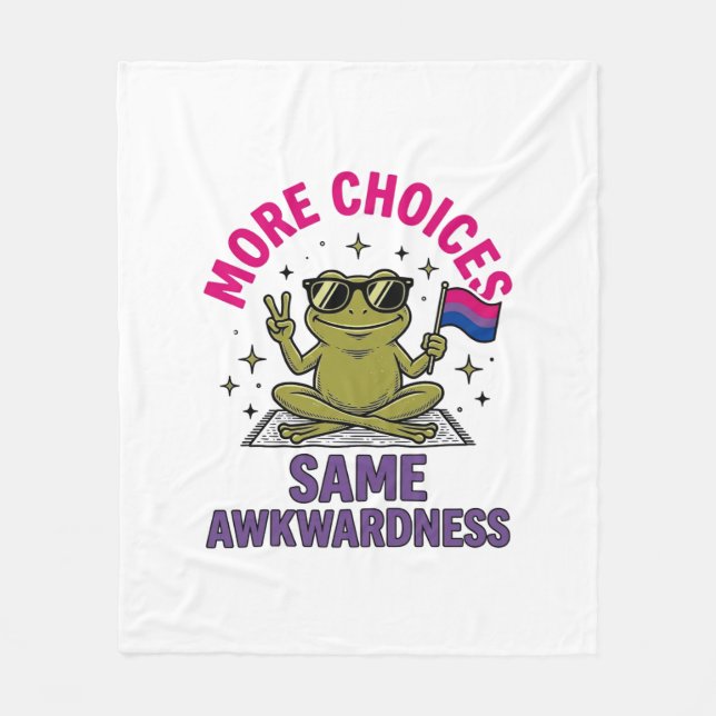 Funny Bi Frog Pride Shirt Design_1 Fleece Blanket (Front)