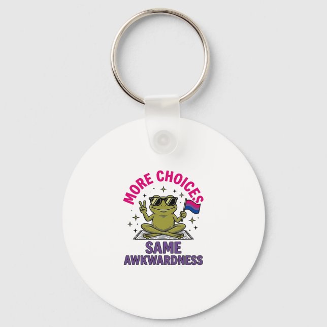 Funny Bi Frog Pride Shirt Design_1 Key Ring (Front)