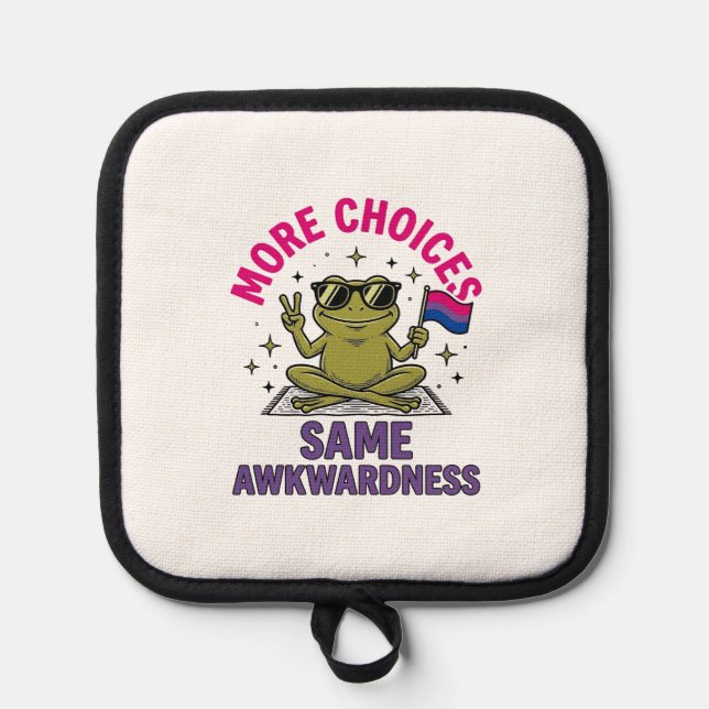Funny Bi Frog Pride Shirt Design_1 Pot Holder (Front)