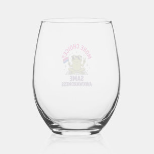 Funny Bi Frog Pride Shirt Design_1 Stemless Wine Glass