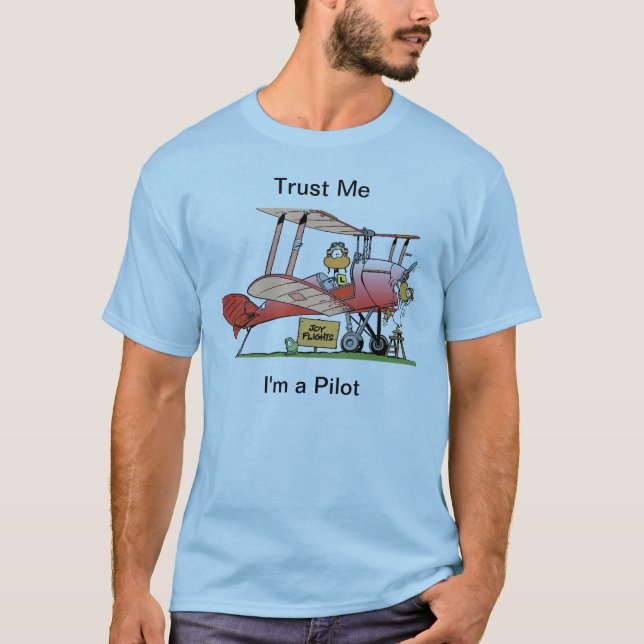 Funny Bi-Plane Pilot Shirt (Front)