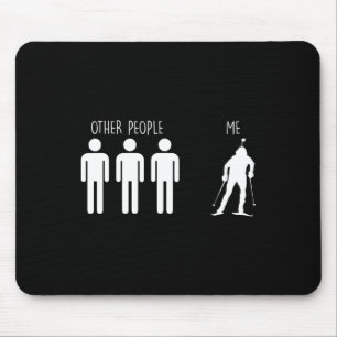 Funny Biathlete Cross-country Skiing Super Sprint Mouse Pad
