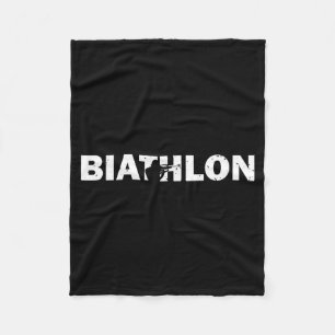 Funny biathlon biathlete shooting skiing target fleece blanket
