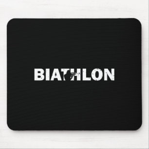 Funny biathlon biathlete shooting skiing target mouse pad