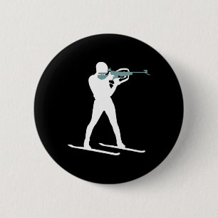 Funny Biathlon Biathlete Shooting Skiing Target Sp 6 Cm Round Badge