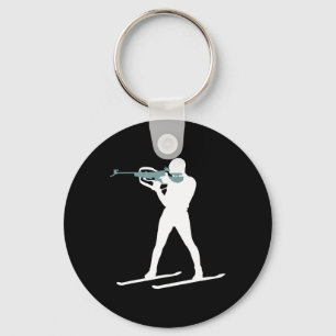 Funny Biathlon Biathlete Shooting Skiing Target Sp Key Ring