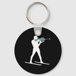 Funny Biathlon Biathlete Shooting Skiing Target Sp Key Ring