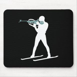 Funny Biathlon Biathlete Shooting Skiing Target Sp Mouse Pad