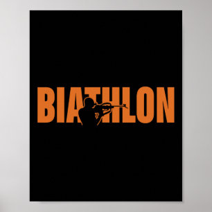 Funny Biathlon Biathlete Shooting Skiing Target Sp Poster