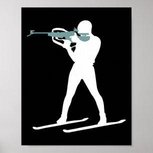 Funny Biathlon Biathlete Shooting Skiing Target Sp Poster