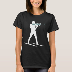 Funny Biathlon Biathlete Shooting Skiing Target Sp T-Shirt