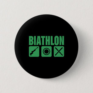 Funny Biathlon Biathlete Target Sports Shooting Sk 6 Cm Round Badge