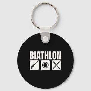 Funny Biathlon Biathlete Target Sports Shooting Sk Key Ring