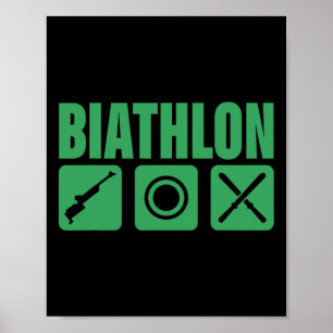 Funny Biathlon Biathlete Target Sports Shooting Sk Poster