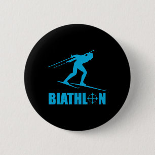Funny Biathlon Target Sports Biathlete Shooting Sk 6 Cm Round Badge