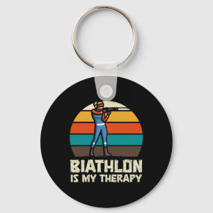 Funny Biathlon Winter Ski Skiing Fun Lovers Key Ring