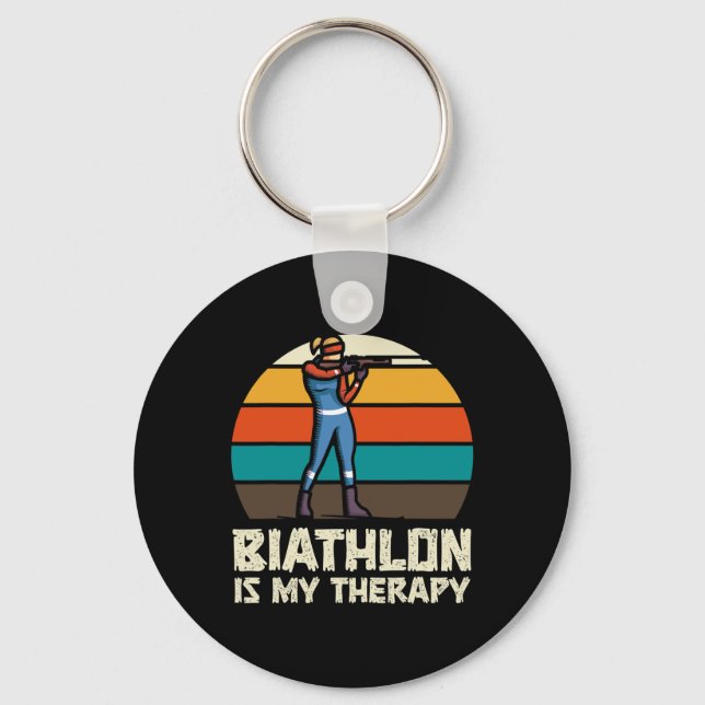 Funny Biathlon Winter Ski Skiing Fun Lovers  Key Ring (Front)
