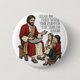 Funny Bible Story Vintage Religious Teacher Shirt 6 Cm Round Badge