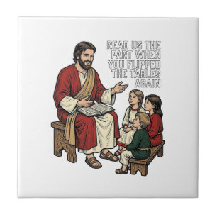 Funny Bible Story Vintage Religious Teacher Shirt Ceramic Tile