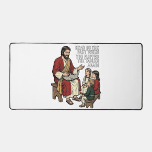 Funny Bible Story Vintage Religious Teacher Shirt Desk Mat