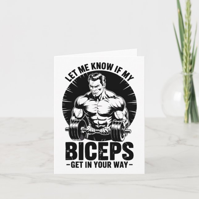 Funny Biceps Fitness Bodybuilding Weight Lifting  Card (Front)