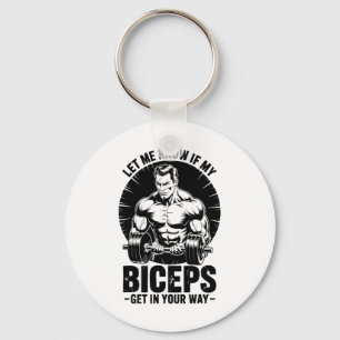 Funny Biceps Fitness Bodybuilding Weight Lifting Key Ring