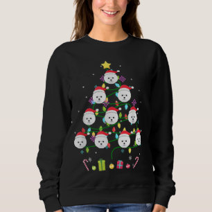 Funny Bichon Frise Christmas Tree Colour Led Light Sweatshirt