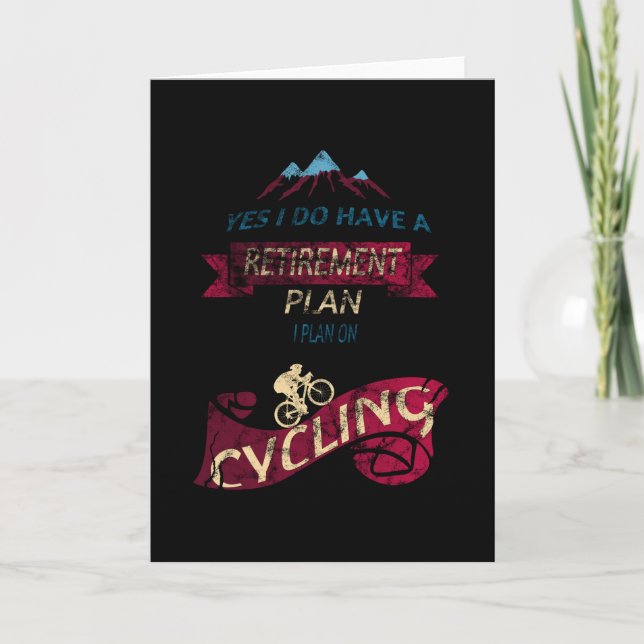 Funny Bicycle Cycling Humor Retirement Plan Card (Front)