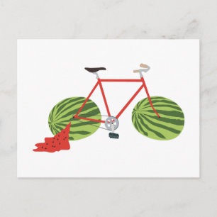Funny Bicycle with Watermelon Wheels Postcard