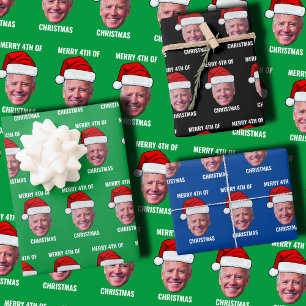 Funny Biden Confused Merry Happy 4th of July  Wrapping Paper Sheet