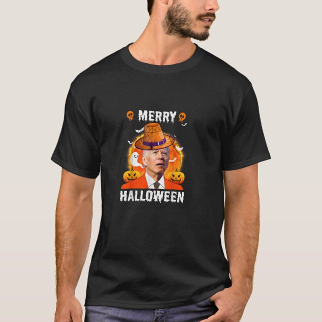 Funny Biden Happy Halloween Tees Happy Christmas w (Front)