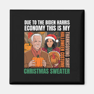 Funny Biden Harris Halloween Thanksgiving Ugly Chr Magnet