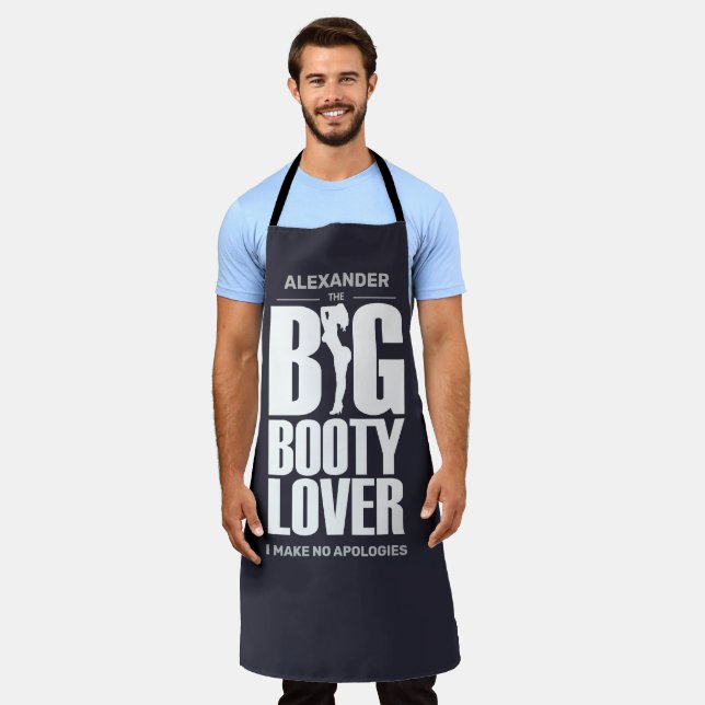FUNNY Big Booty Lover on BLACK Apron (Worn)