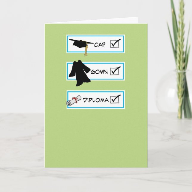 Funny Big Brain Happy Graduation Card (Front)