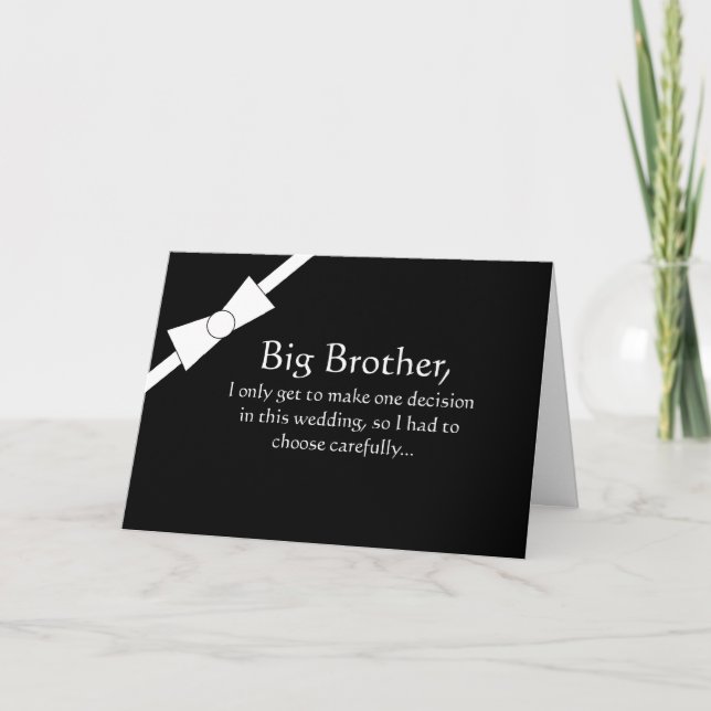 Funny Big Brother Best Man Invitation Card (Front)