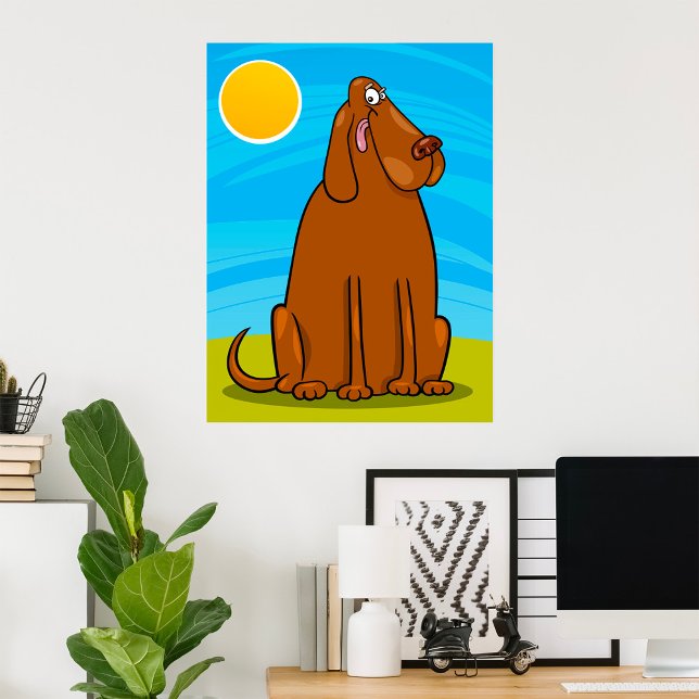 Funny Big Brown Dog Sitting in the Sun Poster (Creator Uploaded)
