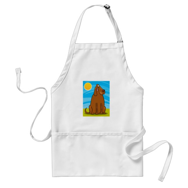 Funny Big Brown Dog Sitting in the Sun Standard Apron (Front)