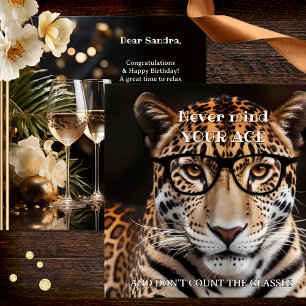 Funny Big Cat Booze Birthday  Card