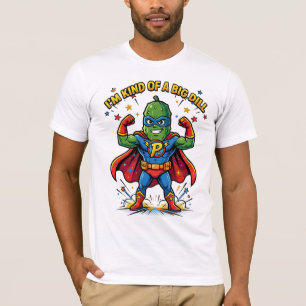 Funny Big Dill Pickle Superhero Comic Graphic T-Shirt
