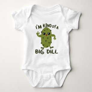 funny big dill pickle word art baby bodysuit