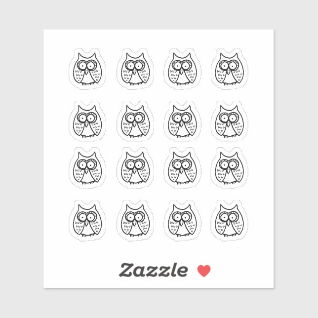 Funny Big Eyes Cartoon Owls (Sheet)