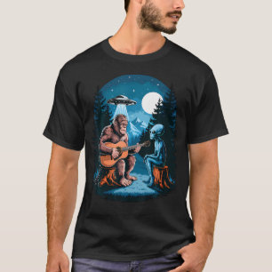 Funny Big Foot Alien Spaceship Big Foot Sasquatch T-Shirt